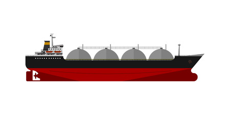 Gas tanker isolated flat design vector shipのイラスト素材