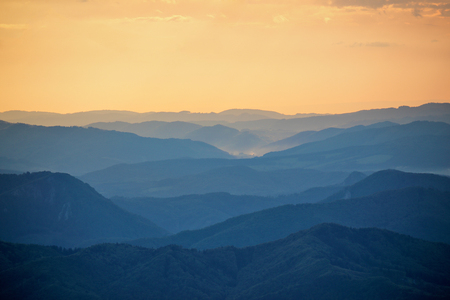 Colorful sunset in Tatra mountains in Slovakiaの写真素材