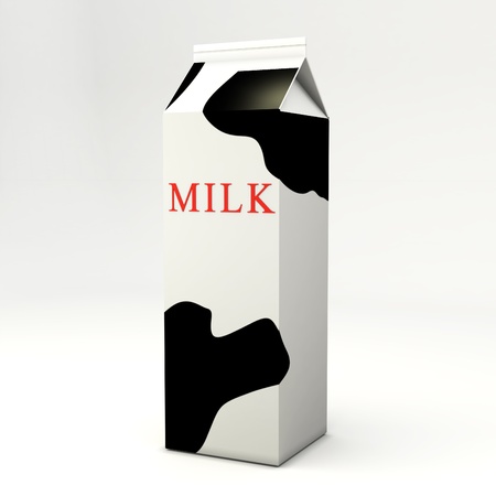 Packing for milk on a whiteの写真素材
