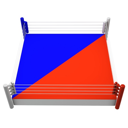 boxing ring on white backgroundの写真素材