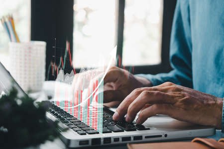 Piggy bank on laptop computer, Concept financial business investment, business, finance, investment, financial planning..の写真素材