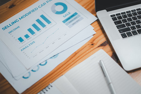 Analysis summary graph reports of business operating expenses and work data about the company's...