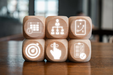 Vibrant bullet journaling setup featuring colorful pens, stickers, and artistic layouts for creative organization and planning.の写真素材