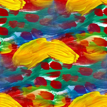 bright blue green red yellow abstract background seamless gouachの写真素材