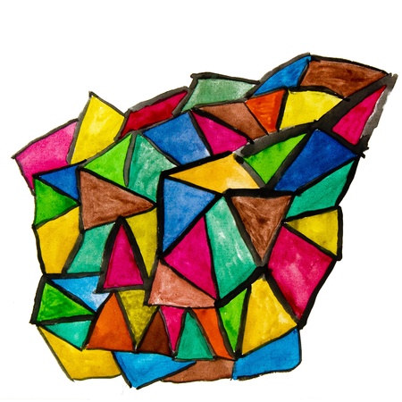 mosaic pattern of bright colorful watercolor background isolatedの写真素材