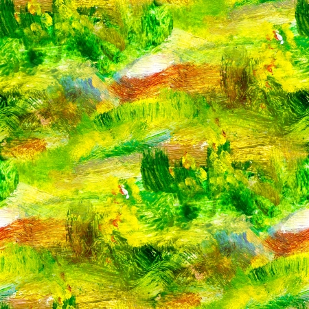 macro seamless texture green oil painting on canvas with brush strokesの写真素材