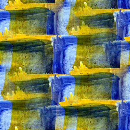 seamless watercolor blot background blue yellow raster illustrationの写真素材