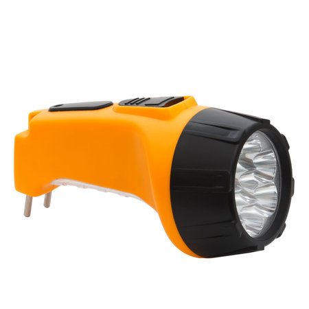 electric pocket flashlight isolated on white (clipping path)