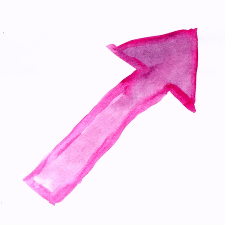 watercolor pink arrow icon hand isolated stain raster illustration wallpaperの写真素材