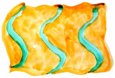 watercolor art yellow green isolated on white for your designの写真素材