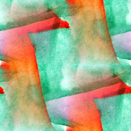 abstract orange, green watercolor seamless texture hand painted backgroundの写真素材