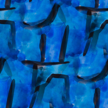 grunge texture, watercolor blue seamless background, vintage hand drawn background, business background, abstract background, retro backgroundの写真素材