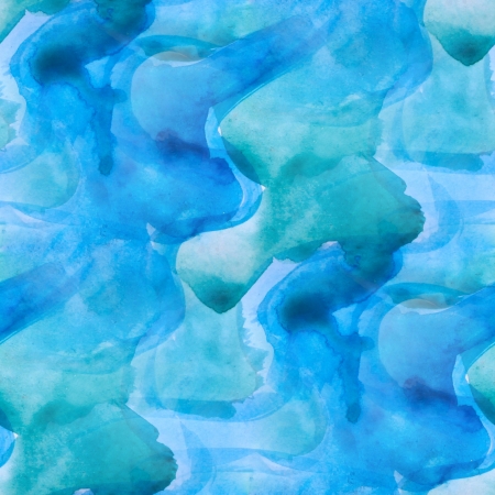 abstract blue seamless painted watercolor background on paper textureの写真素材