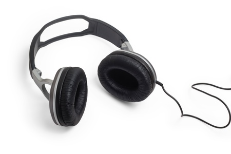 headphones head audio wire music classic stereo equipment cableの写真素材