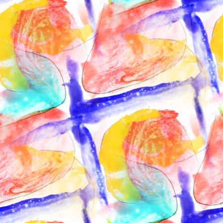 seamless cubism yellow, blue abstract art texture watercolorの写真素材