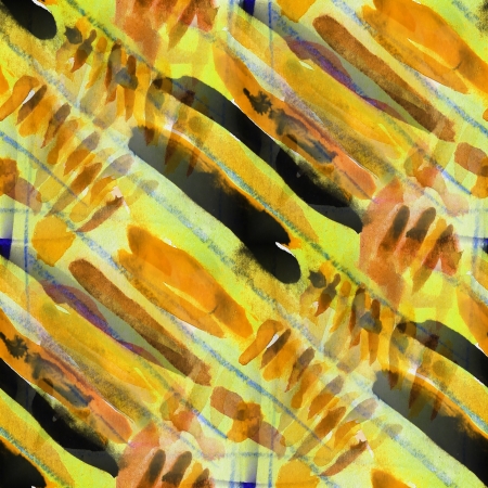 seamless yellow, black cubism abstract art texture watercolorの写真素材