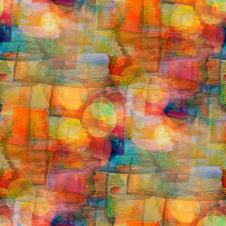 sunlight background orange, blue ornament, watercolor art seamless texture abstract brushの写真素材
