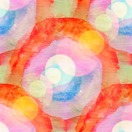 bokeh seamless art green red circle ornament watercolor designの写真素材