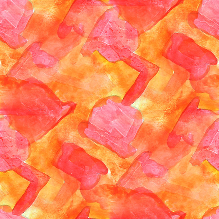paint colorful pattern orange, red water texture abstract color seamless watercolor backgroundの写真素材