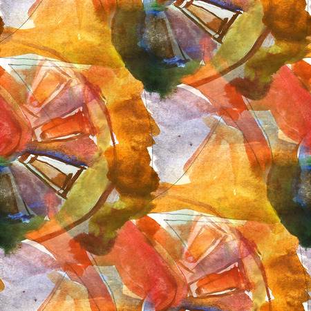 ornament brown, yellow drawing usa colorful pattern water ancienの写真素材