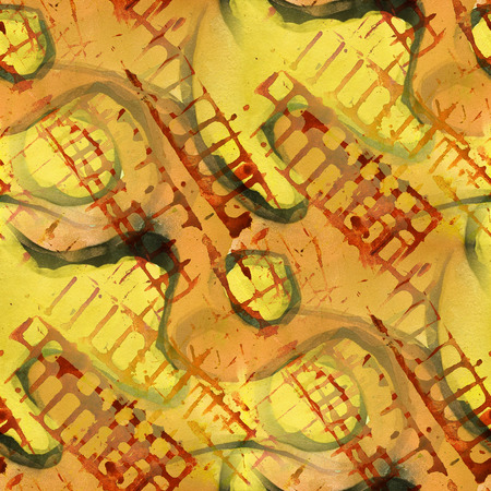 pattern design seamless yellow, red watercolor texture backgrounの写真素材