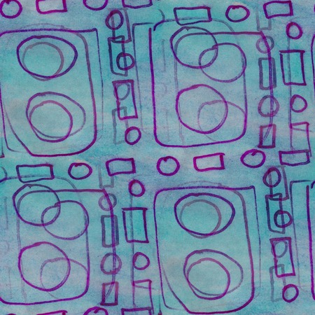seamless pattern watercolor blue texture blue, purple background wallpaper hand-drawingの写真素材