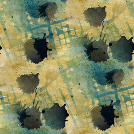 artwork artist palette picture yellow, blue frame graphic seamless style texture watercolor backgroundの写真素材