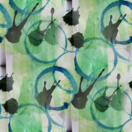 artwork blue green artist palette picture frame graphic seamless style texture watercolor backgroundの写真素材