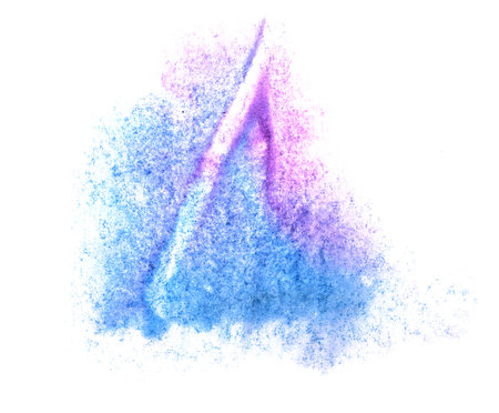 art watercolor ink paint purple, blue blob watercolour splash colorful stain isolated on white...
