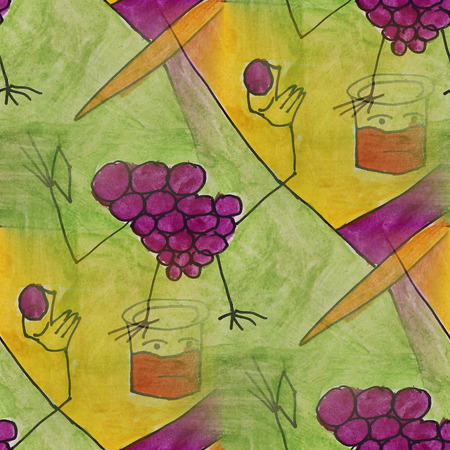 art seamless grapes contemporary  texture watercolor unusual wallpapersの写真素材