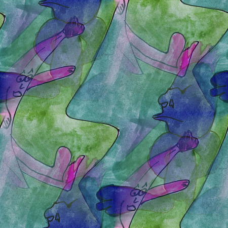 art seamless pink banana contemporary texture watercolor unusual wallpapersの写真素材