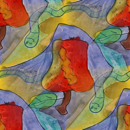 art seamless worms contemporary texture watercolor unusual wallpapersの写真素材