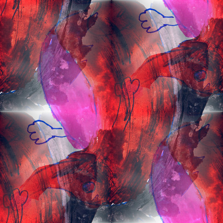 Mural seamless  pattern meat, chicken background textの写真素材