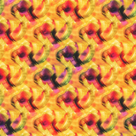 textured style palette picture frame red, yellow watercolor seamの写真素材