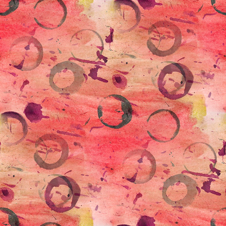 vintage pattern design red, purple seamless watercolor texture background wallpaper  hand-drawingの写真素材