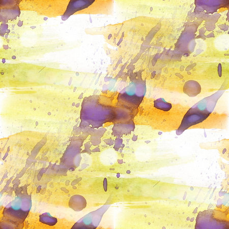 bokeh colorful pattern water texture paint abstract seamless purple, yellow watercolor color backgroundの写真素材
