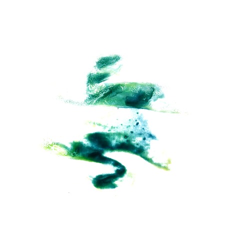 Blot divorce The green illustration artist of handwork is isolated on white backgroundの写真素材