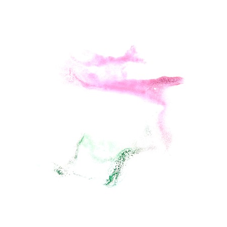 Blot divorce pink, green illustration artist of handwork is isolated on white backgroundの写真素材