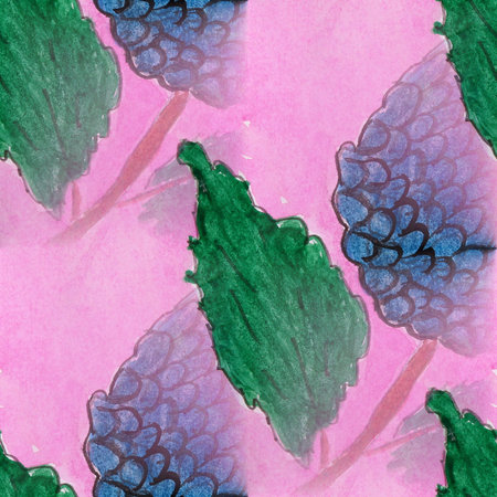 blots blue flower watercolor painting seamless  background