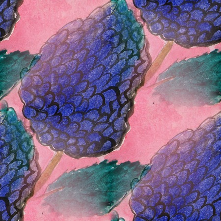 blots blue lilac watercolor painting seamless  backgroundの写真素材