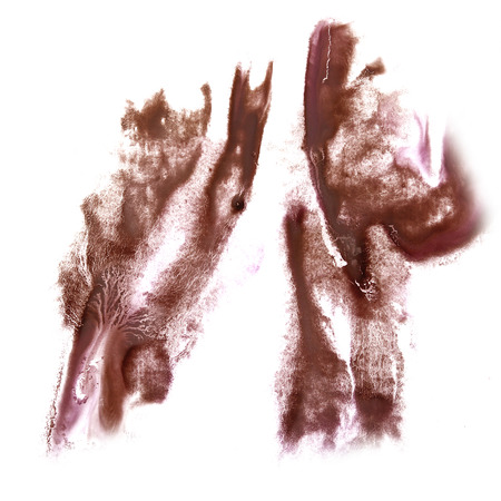 Abstract brown watercolor hand painted background insult Rorschach psychologyの写真素材