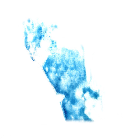 stain blue with  watercolour paint stroke  watercolor  isolatedの写真素材