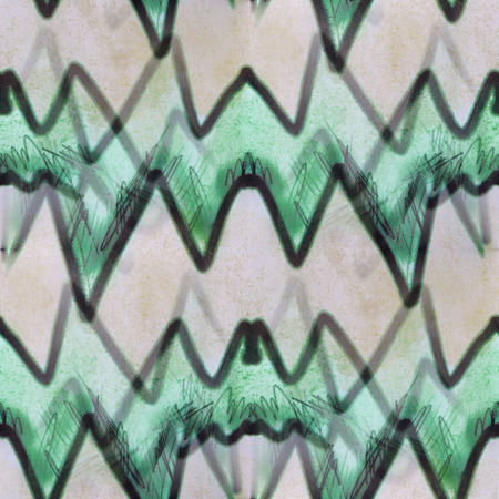 Seamless green curves stripes ancient ornament wallpaper backgroの写真素材