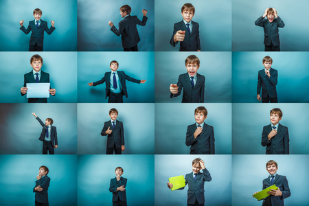 business set photo collection of teen boy on the topic of success businessman victory startup crisis strategyの写真素材