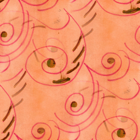 watercolor  Orange flowers seamless handmade wallpaper  backgroundの写真素材