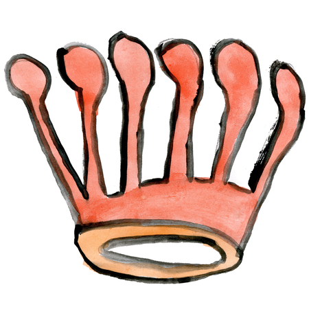 Crown isolated on white background cartoon watercolorの写真素材