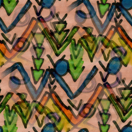 ornament  yellow green seamless texture wallpaper watercolor