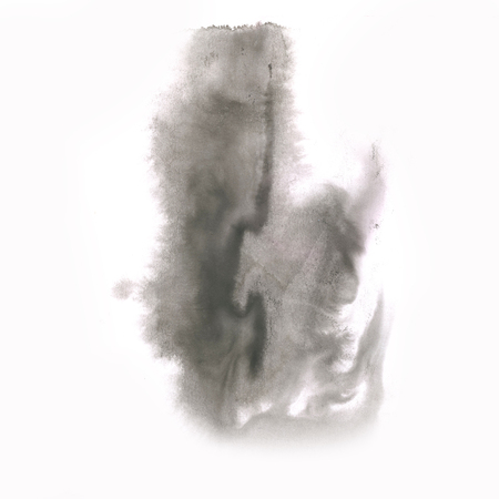 ink abstract  splash watercolor black watercolour isolated white backgroundの写真素材