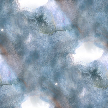 seamless  watercolor black blue background abstract texture pattern, art water paper design wallpaperの写真素材