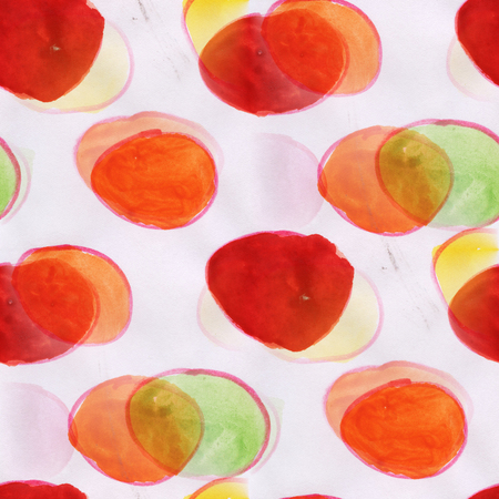art orange  red ornament seamless watercolor handmade abstractの写真素材